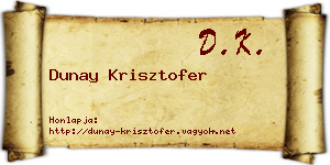 Dunay Krisztofer névjegykártya