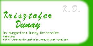 krisztofer dunay business card